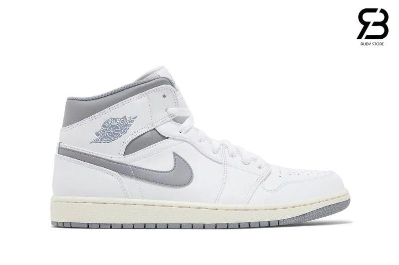 Giày Air Jordan 1 Mid Neutral Grey Trắng Xám Rep 1 1