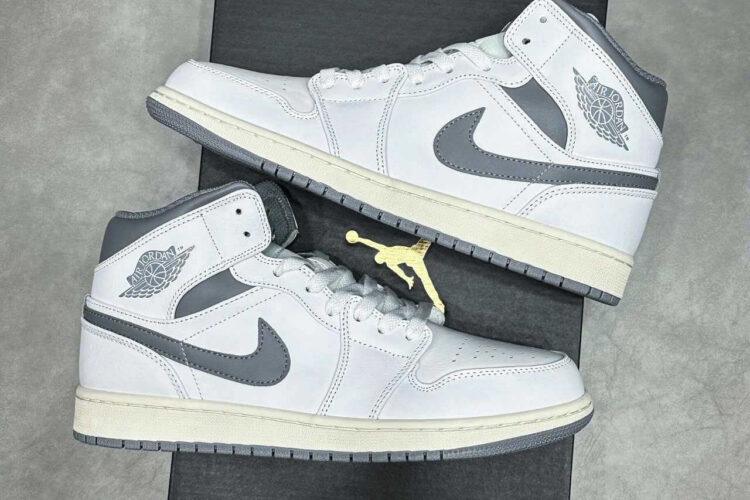 Giày Air Jordan 1 Mid Neutral Grey Trắng Xám Rep 1 1