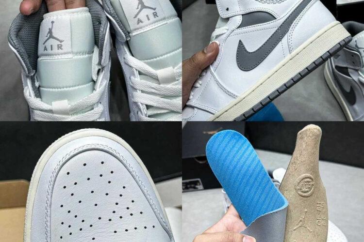 Giày Air Jordan 1 Mid Neutral Grey Trắng Xám Rep 1 1