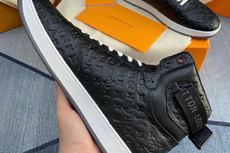Giày LV Rivoli High Top Sneaker Black Monogram Calfskin Đen