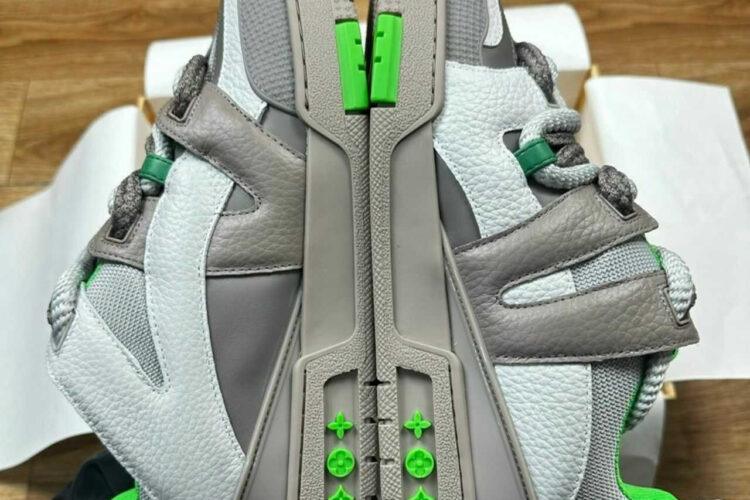 Giày LV Skate Trainer Grey Green FW23 Xám Xanh Lá