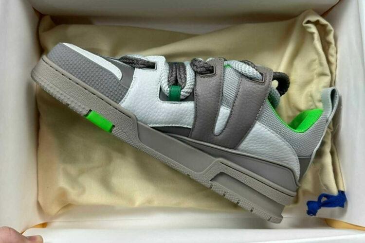 Giày LV Skate Trainer Grey Green FW23 Xám Xanh Lá