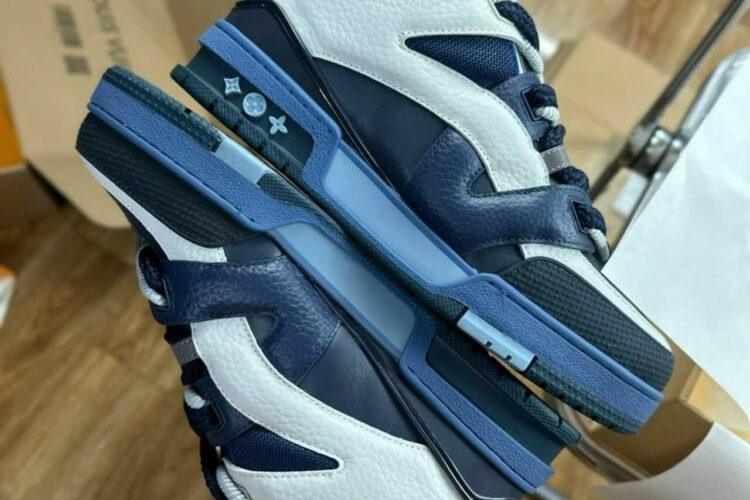 Giày LV Skate Trainers Navy Blue White FW23 Xanh Trắng