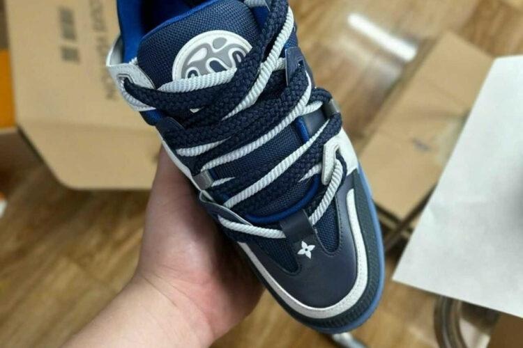 Giày LV Skate Trainers Navy Blue White FW23 Xanh Trắng