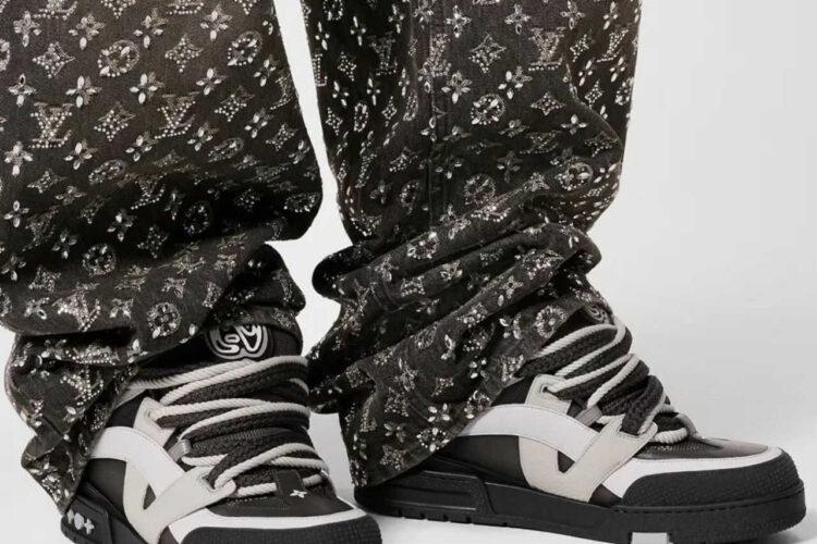 Giày LV Skate Trainers White Anthracite Grey FW23 Xám Xanh