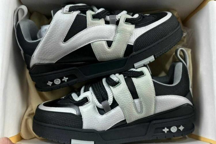 Giày LV Skate Trainers White Anthracite Grey FW23 Xám Xanh