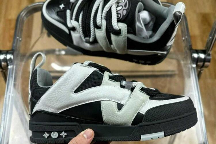 Giày LV Skate Trainers White Anthracite Grey FW23 Xám Xanh