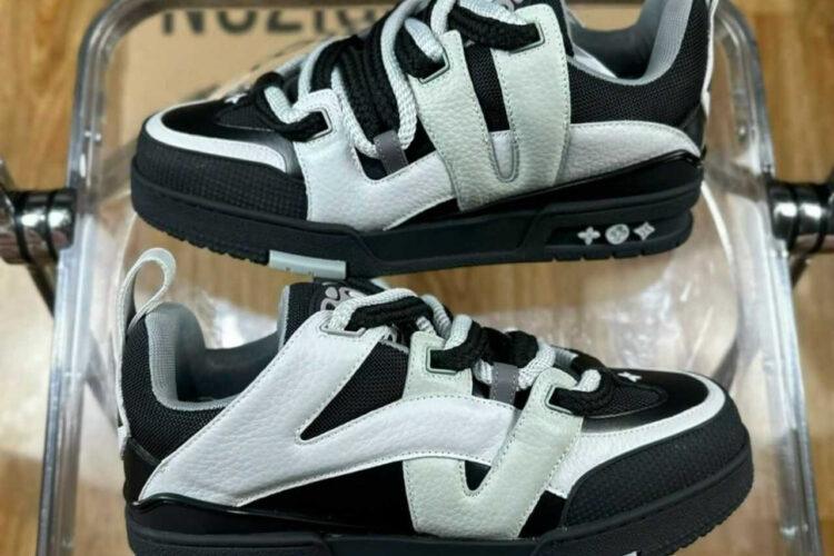 Giày LV Skate Trainers White Anthracite Grey FW23 Xám Xanh