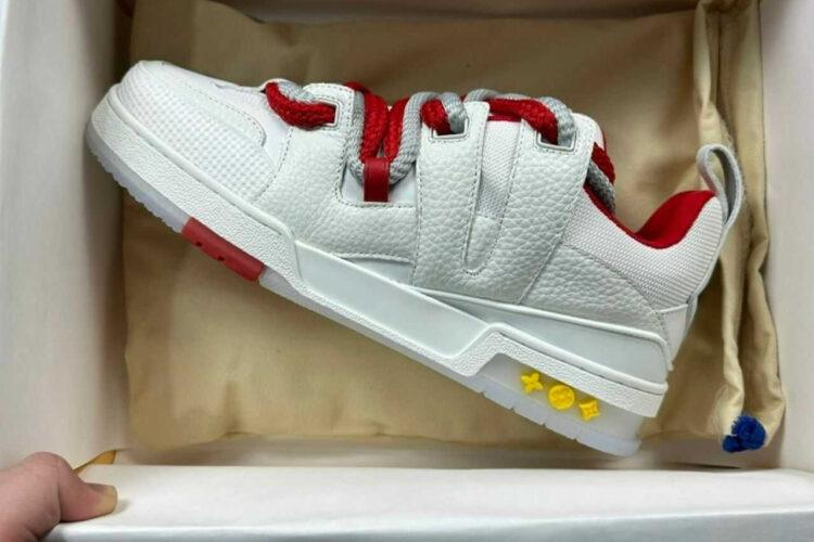 Giày LV Skate Trainers White Red FW23 Trắng Đỏ