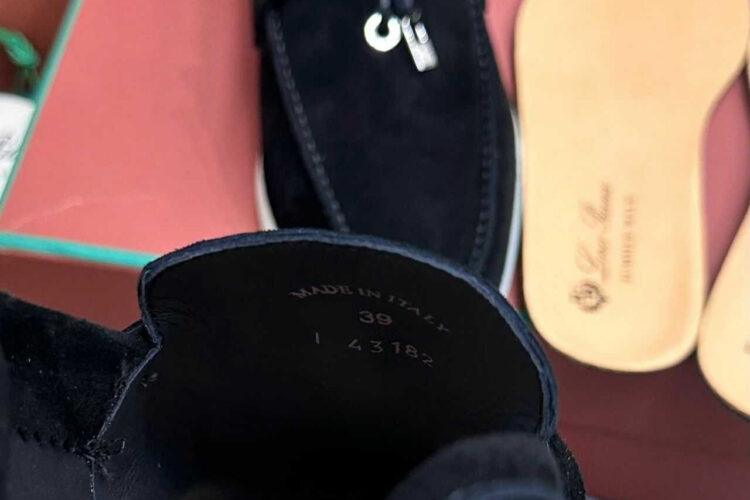 Giày Loro Piana Summer Walk Charm Loafer Black Suede đen