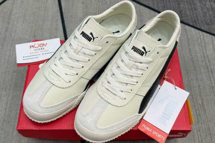Giày Puma Bella UT Leather White Black Trắng đen
