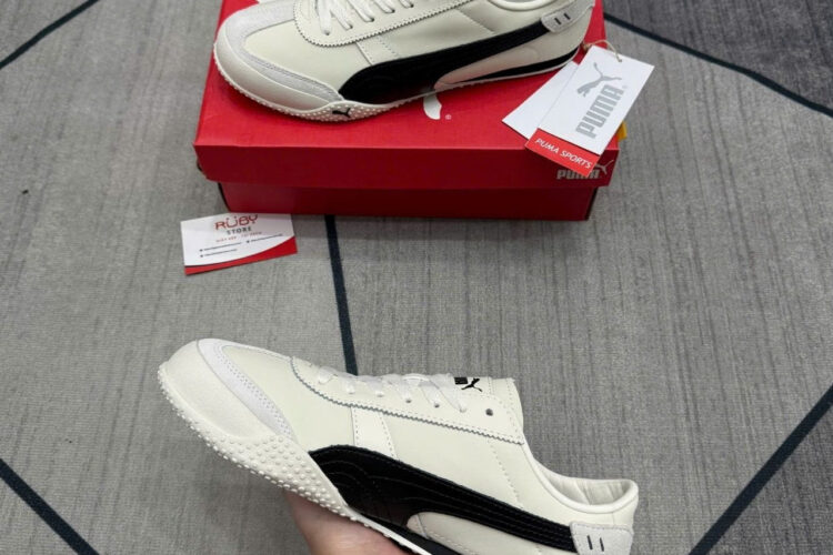 Giày Puma Bella UT Leather White Black Trắng đen
