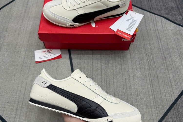 Giày Puma Bella UT Leather White Black Trắng đen