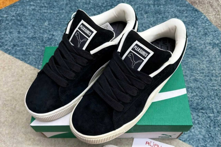 Giày Puma Suede XL Pleasures Black Ivory White đen trắng