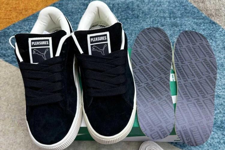 Giày Puma Suede XL Pleasures Black Ivory White đen trắng