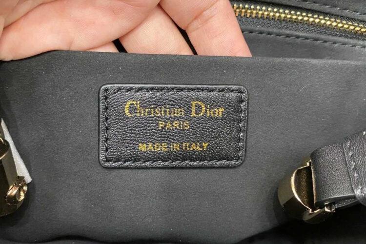 Túi Dior Lady 95.22 Small Bag Black Macrocannage Calfskin đen