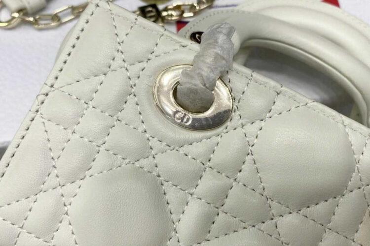 Túi Dior Micro Lady D-Joy Latte Lambskin GHW Màu Kem