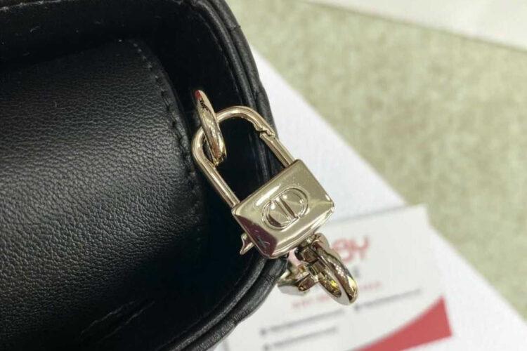 Túi Dior Small Lady D-Joy Black Lambskin GHW Đen 22CM