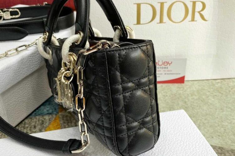 Túi Dior Small Lady D-Joy Black Lambskin GHW Đen 22CM