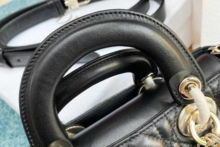 Túi Dior Small Lady D-Joy Black Lambskin GHW Đen 22CM