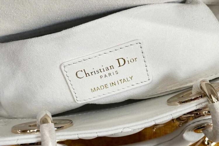 Túi Dior Small Lady D-Joy Latte Lambskin GHW Màu Kem