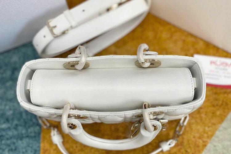 Túi Dior Small Lady D-Joy Latte Lambskin GHW Màu Kem