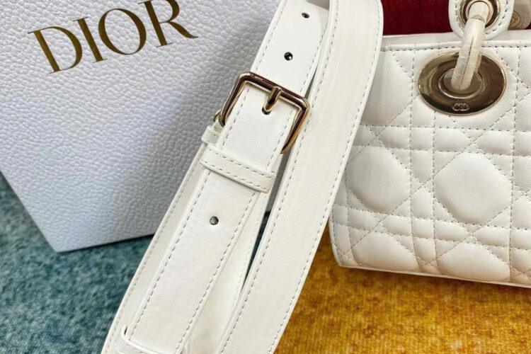 Túi Dior Small Lady D-Joy Latte Lambskin GHW Màu Kem