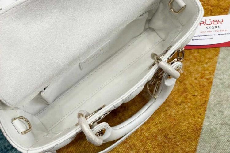 Túi Dior Small Lady D-Joy Latte Lambskin GHW Màu Kem
