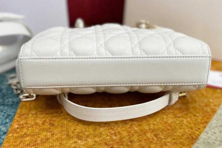 Túi Dior Small Lady D-Joy Latte Lambskin GHW Màu Kem