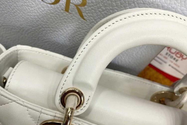 Túi Dior Small Lady D-Joy Latte Lambskin GHW Màu Kem