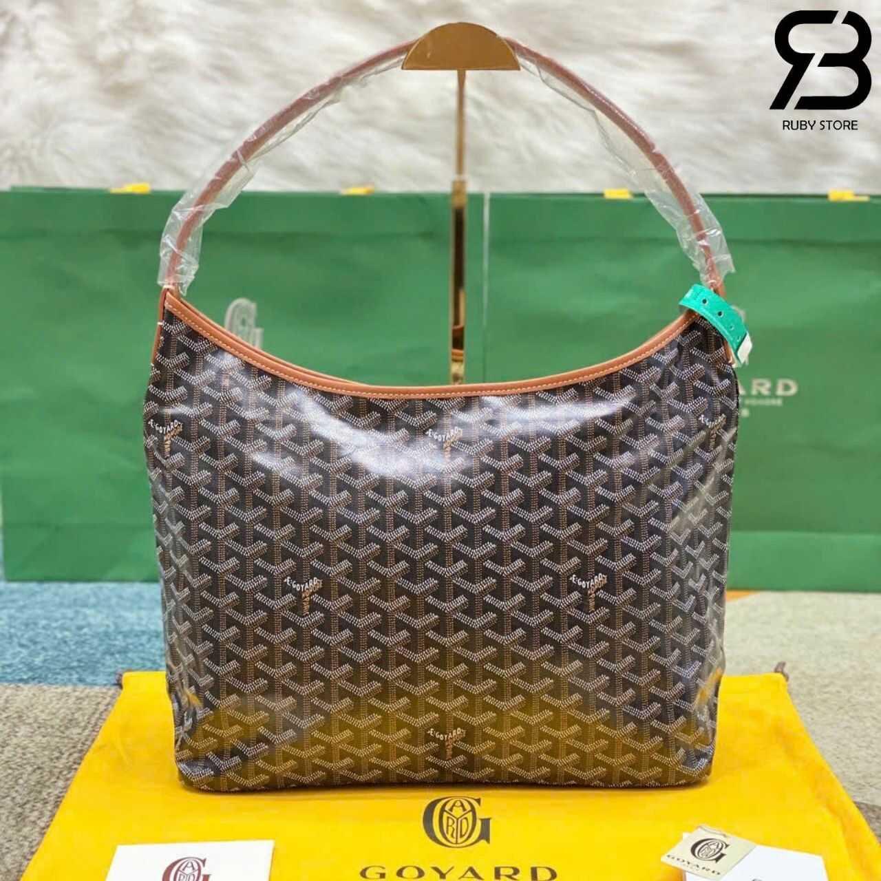 Túi Goyard Bohème Hobo Goyardine Canvas Black and Tan Đen Nâu