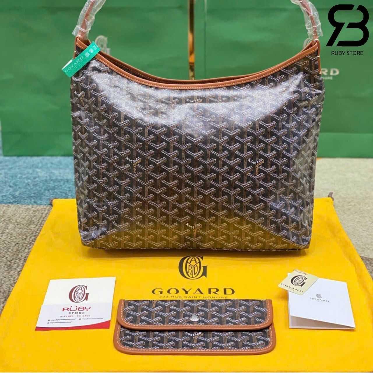 Túi Goyard Bohème Hobo Goyardine Canvas Black and Tan Đen Nâu