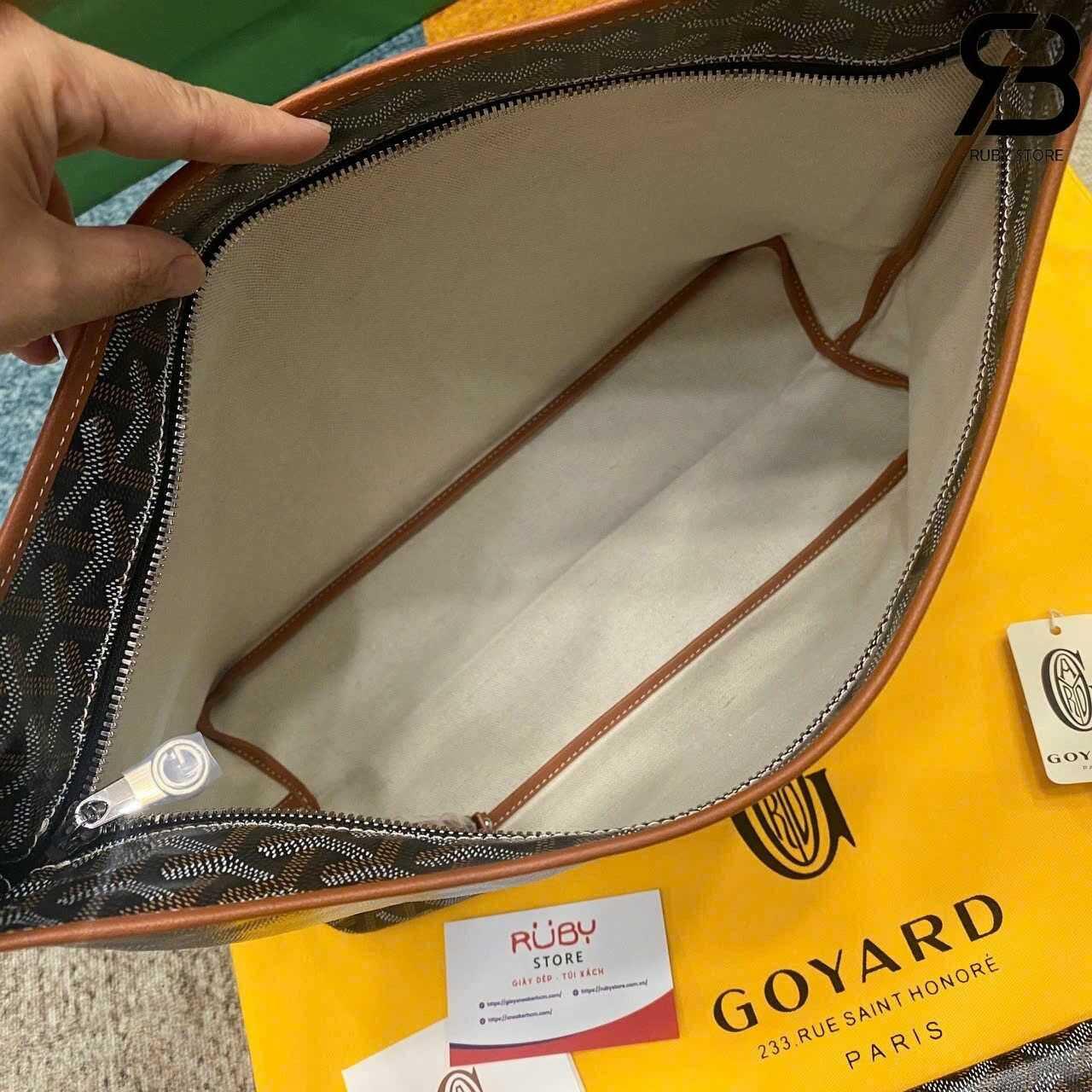Túi Goyard Bohème Hobo Goyardine Canvas Black and Tan Đen Nâu