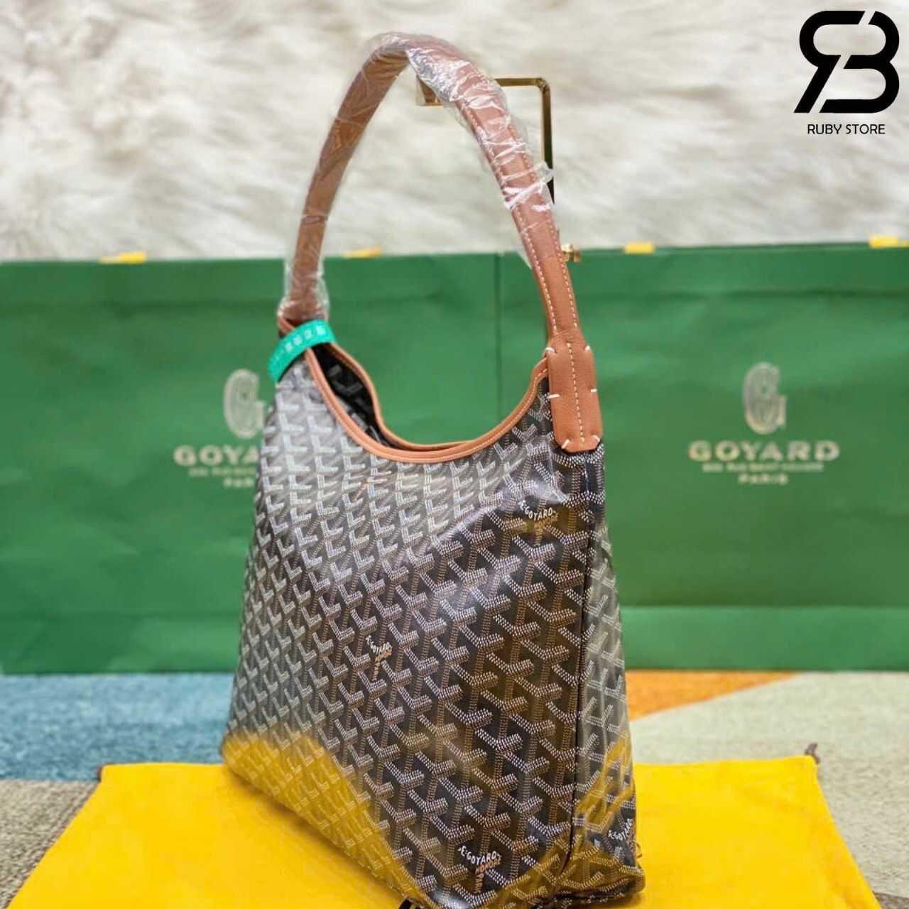 Túi Goyard Bohème Hobo Goyardine Canvas Black and Tan Đen Nâu