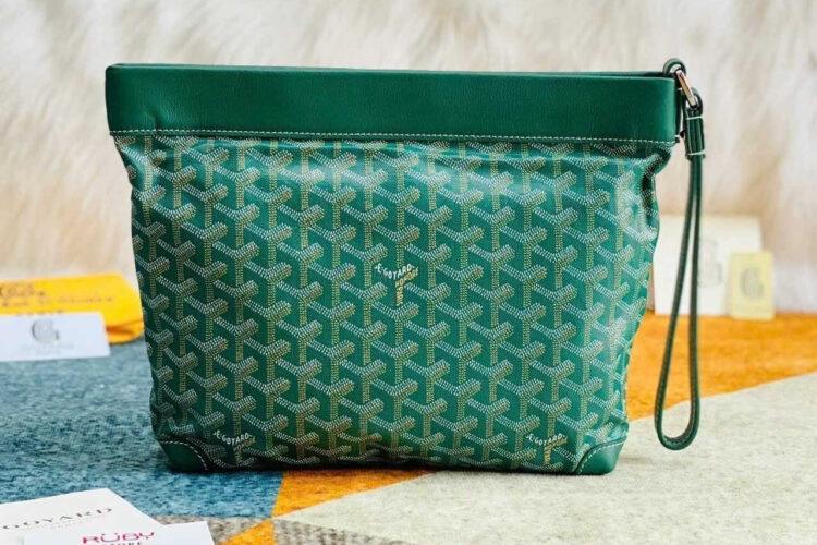 Túi Goyard Conti Pouch Goyardine and Leather Green Xanh Lá