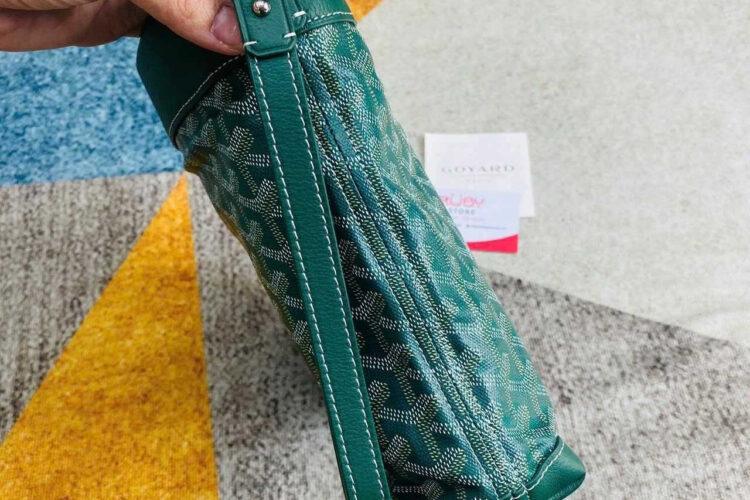 Túi Goyard Conti Pouch Goyardine and Leather Green Xanh Lá