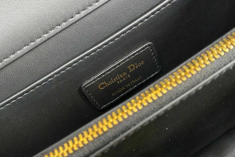 Túi Medium Dior Ange Bag Black Macrocannage Lambskin đen