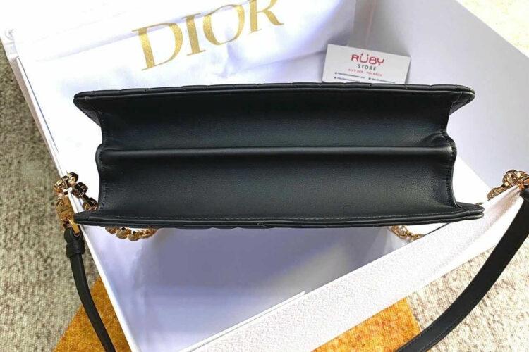 Túi Medium Dior Ange Bag Black Macrocannage Lambskin đen
