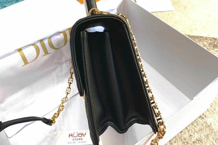 Túi Medium Dior Ange Bag Black Macrocannage Lambskin đen