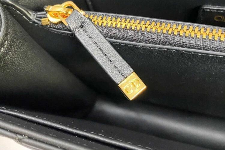 Túi Medium Dior Ange Bag Black Macrocannage Lambskin đen