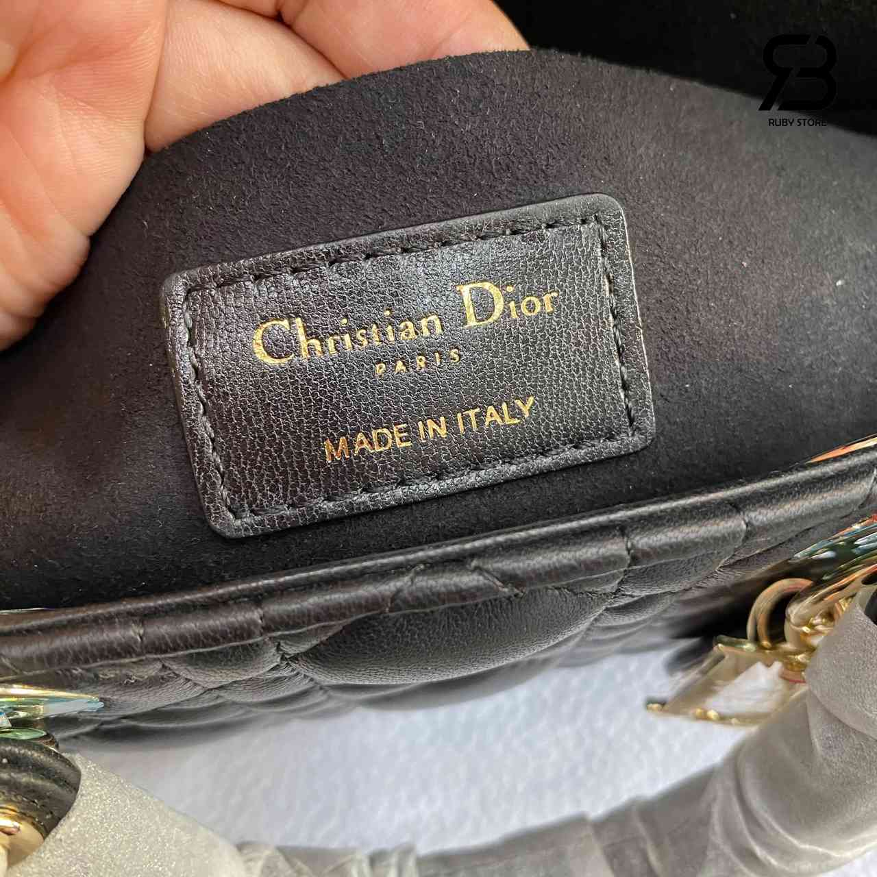 Hình ảnh thực tế túi xách Dior Lady D-Joy màu đen size 26CM