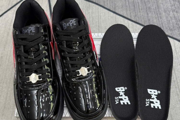 Giày A Bathing Ape Bape Sta Low Shark Black Red đen đỏ