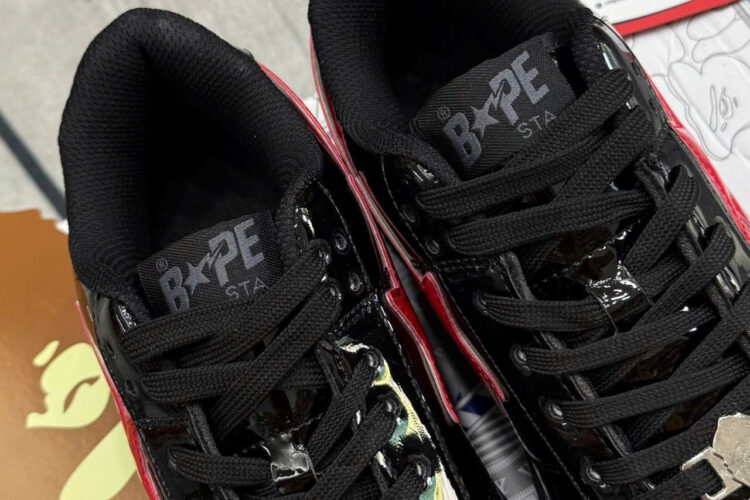 Giày A Bathing Ape Bape Sta Low Shark Black Red đen đỏ