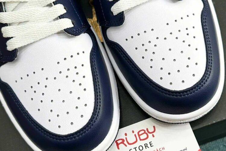 Giày Jordan 1 Low Midnight Navy Màu Trắng Xanh Navy