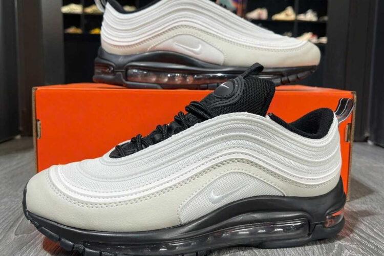 Giày Nike Air Max 97 Light Bone Black Trắng Kem Đen