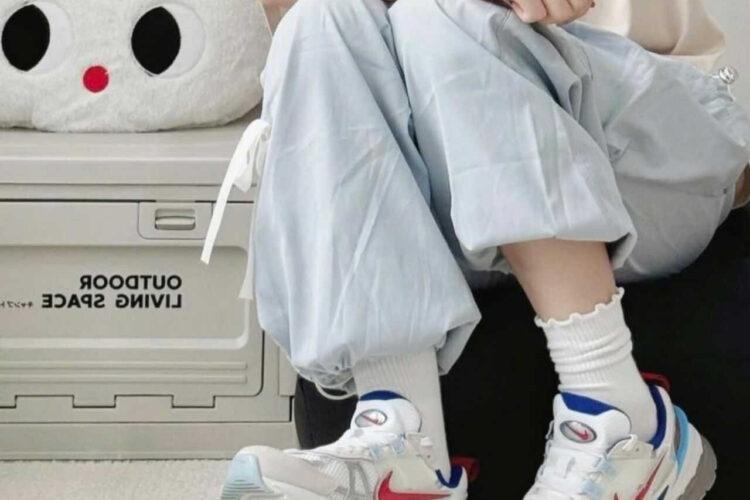 Giày Nike V2K Run Metallic Sylver Gym Red University Blue