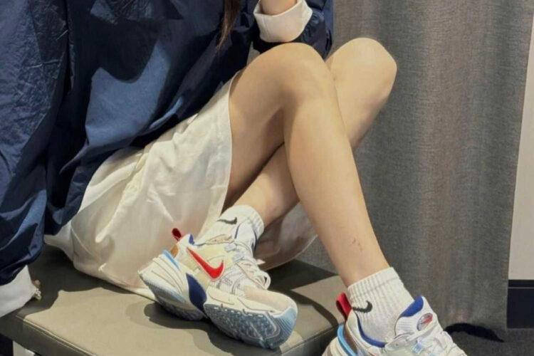 Giày Nike V2K Run Metallic Sylver Gym Red University Blue