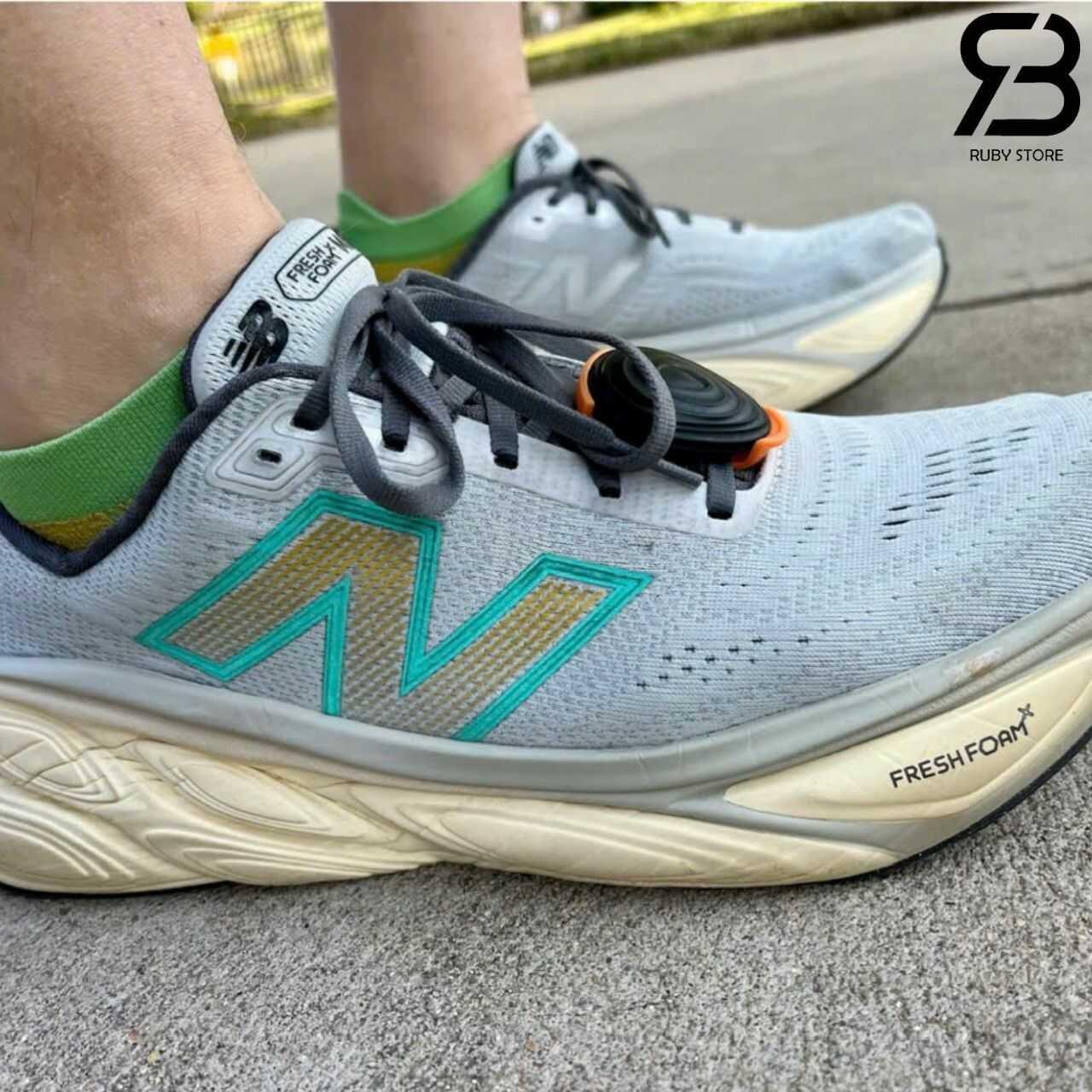 New Balance Fresh Foam X More Brighton Grey With Calcium And Cyber Jade V5