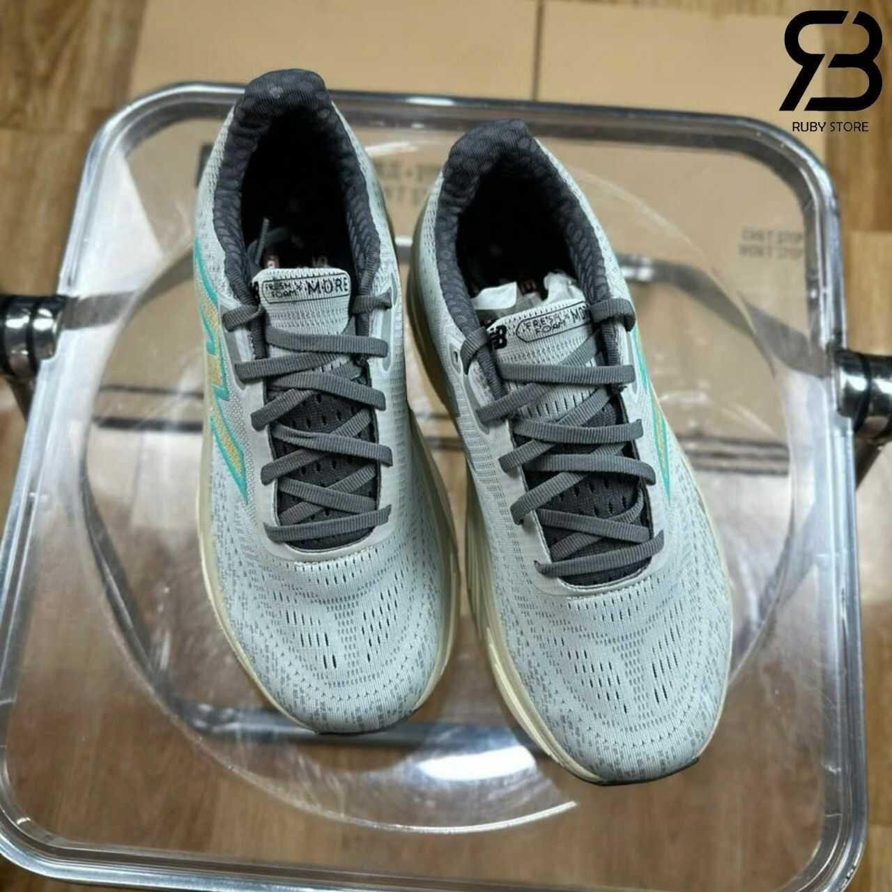 New Balance Fresh Foam X More Brighton Grey With Calcium And Cyber Jade V5