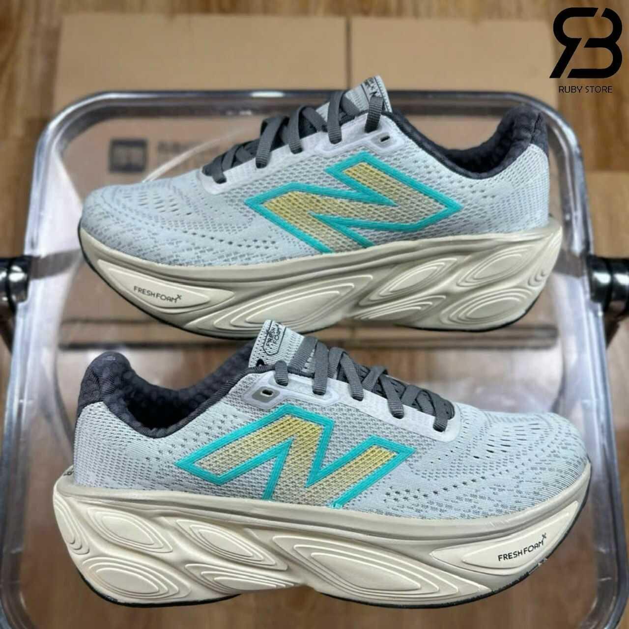 New Balance Fresh Foam X More Brighton Grey With Calcium And Cyber Jade V5